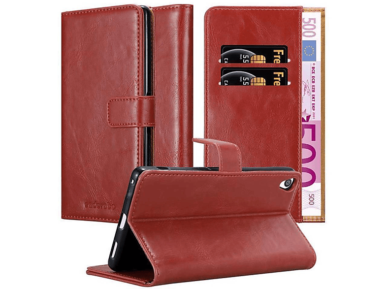 CADORABO Hülle Luxury Book Style, Bookcover, Sony, Xperia XA ULTRA, WEIN ROT