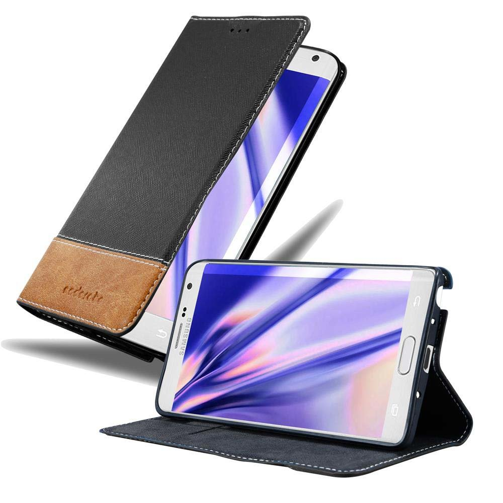 CADORABO Kunstleder Hülle, Galaxy EDGE, BRAUN Bookcover, SCHWARZ Samsung, NOTE