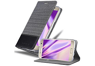 CADORABO Jeans Book Hülle, Bookcover, Samsung, Galaxy S7, GRAU SCHWARZ