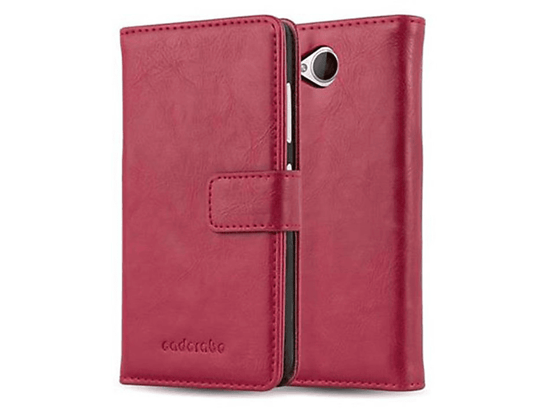 650, Nokia, WEIN Luxury Book Style, CADORABO Bookcover, Lumia ROT Hülle