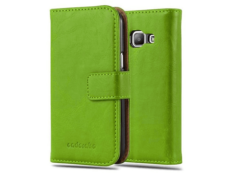 2015, GRÜN CADORABO Book GRAS Samsung, Bookcover, Luxury Hülle J1 Style, Galaxy