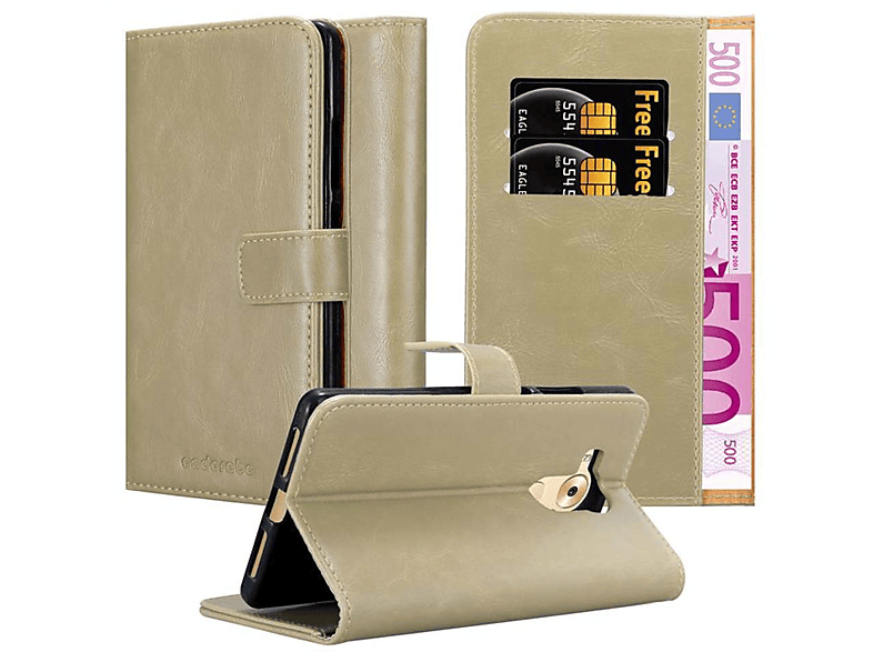 CADORABO Hülle Luxury Book 8, CAPPUCCINO MATE Huawei, Style, Bookcover, BRAUN