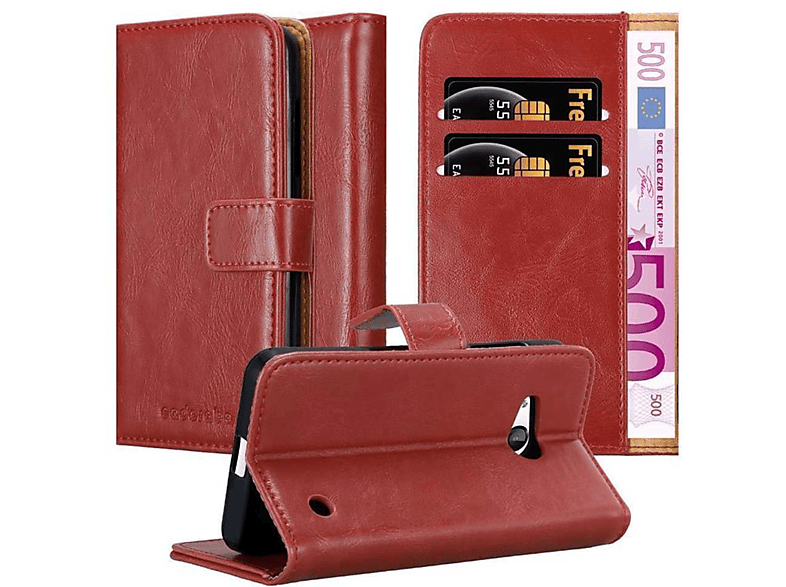 Nokia, WEIN Lumia Luxury Book Style, ROT Hülle Bookcover, CADORABO 550,