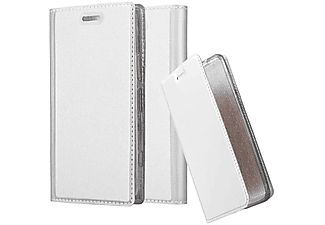 carcasa de móvil Funda libro para Móvil - Carcasa protección resistente de estilo libro;CADORABO, Sony, Xperia XZ1 COMPACT, classy plateado