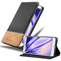 CADORABO X-Wallet Kunstlederkombi Hülle, Bookcover, Huawei, MATE 9 LITE / GR5 2017 / Honor 6X, SCHWARZ BRAUN