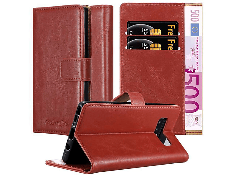 CADORABO Hülle Luxury Book Style, Bookcover, Samsung, Galaxy NOTE 8, WEIN ROT