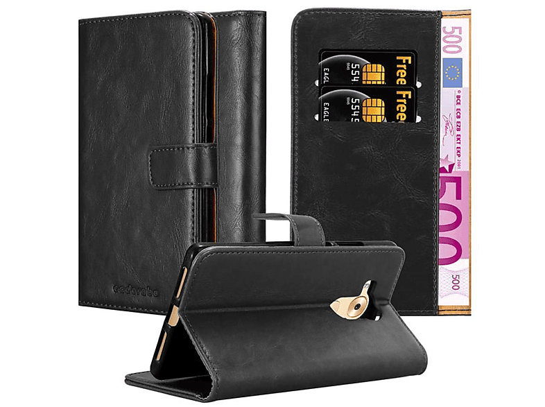 Book Huawei, Bookcover, CADORABO MATE Luxury SCHWARZ GRAPHIT Style, Hülle 8,