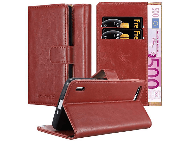 Luxury CADORABO 6 PLUS, Hülle WEIN Style, Bookcover, Book Honor, ROT