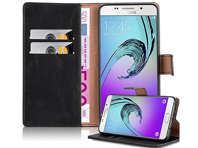 CADORABO Hülle Luxury Book Style, Bookcover, Samsung, Galaxy A5 2016, GRAPHIT SCHWARZ