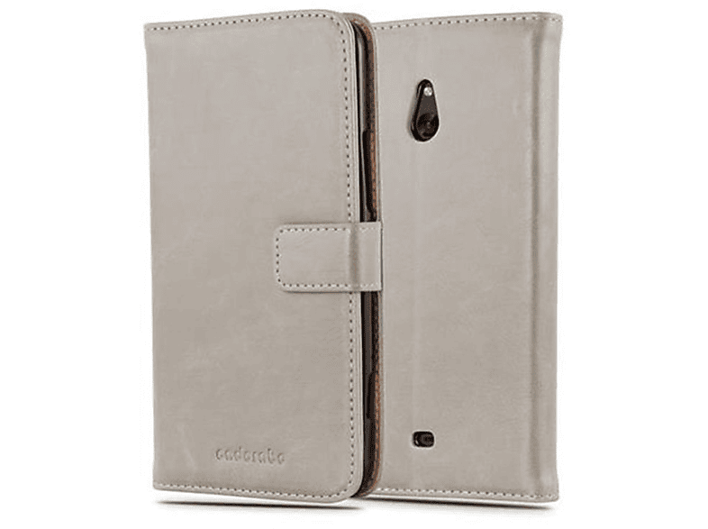 CAPPUCCINO Lumia Style, CADORABO Bookcover, Luxury Nokia, 1320, Hülle Book BRAUN