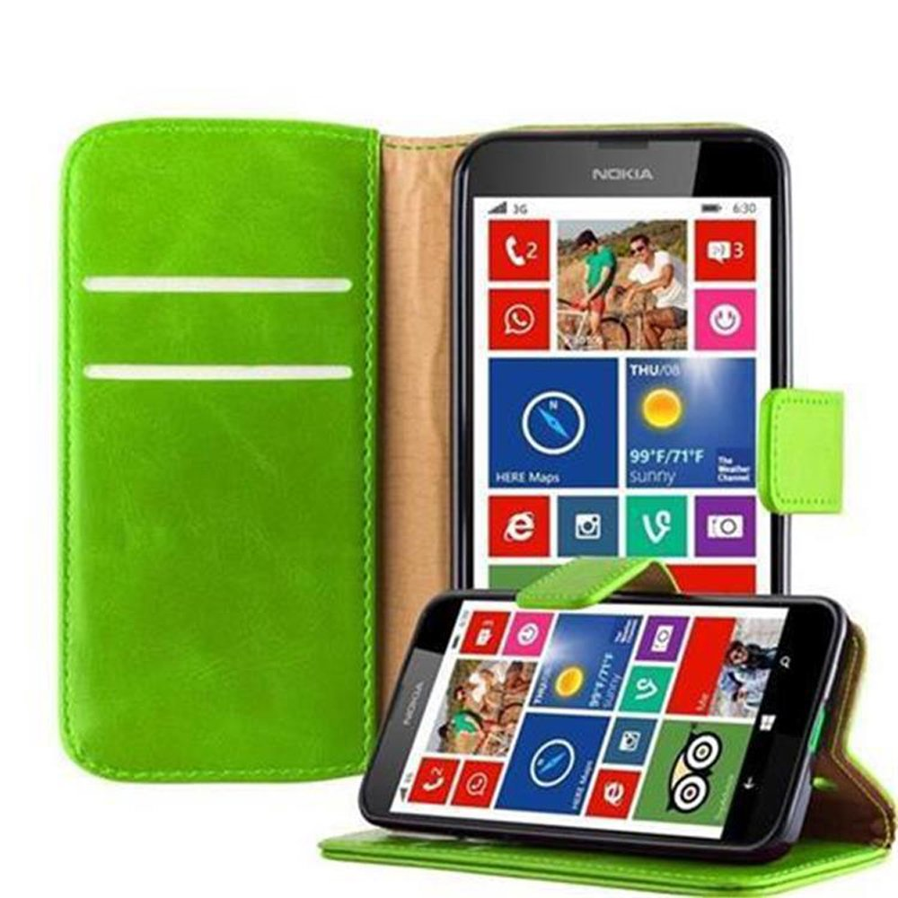 Hülle Nokia, CADORABO / Luxury GRÜN Bookcover, Style, 630 Lumia 635, GRAS Book