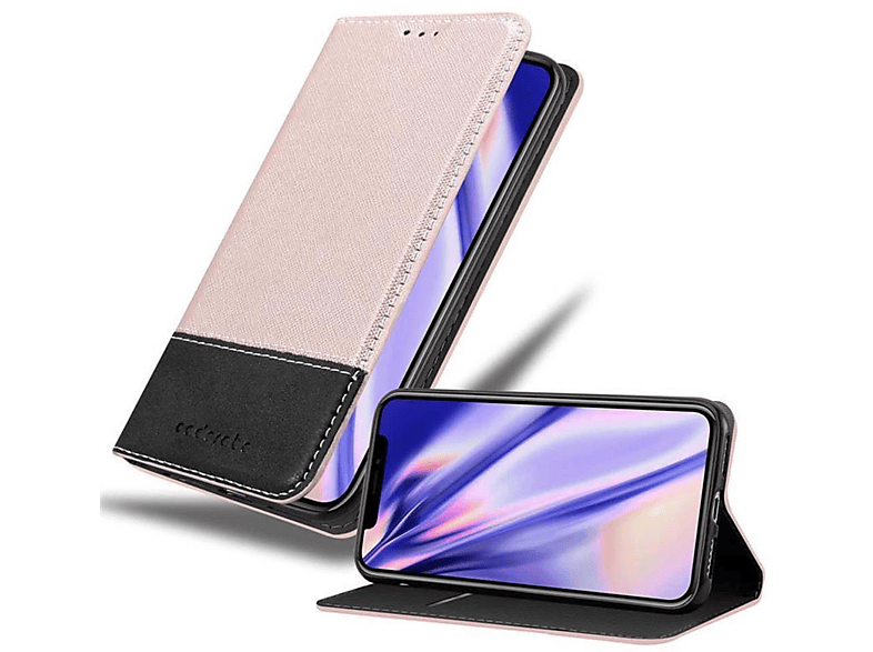 CADORABO Kunstleder Hülle, Bookcover, Apple, iPhone XS MAX, ROSÉ GOLD SCHWARZ