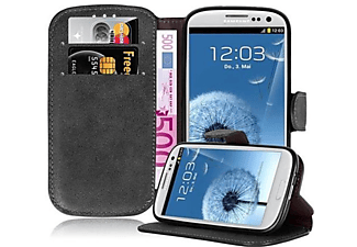 carcasa de móvil  - Funda libro para Móvil - Carcasa protección resistente de estilo libro CADORABO, Samsung, Galaxy S3 / S3 NEO, negro apagado