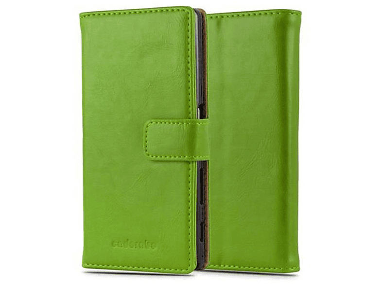 CADORABO Bookcover, GRAS Xperia Sony, Z5, Luxury Style, Hülle GRÜN Book