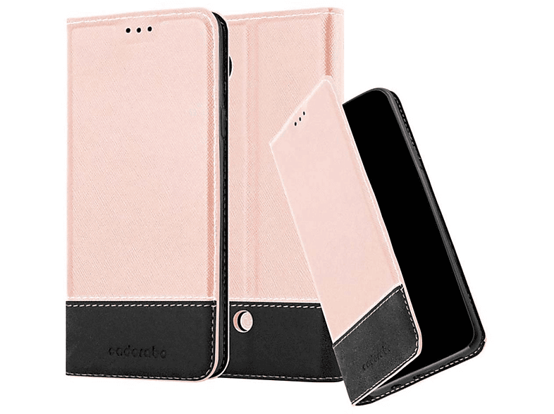 CADORABO Kunstleder Hülle, 5, NEXUS Google ROSÉ LG, SCHWARZ Bookcover, GOLD