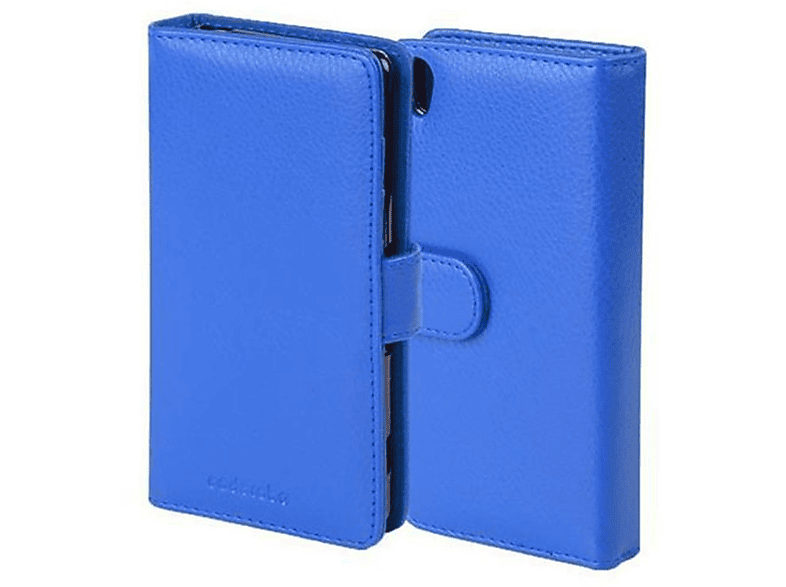 CADORABO Book Hülle Standfunktuon, Bookcover, X, BLAU Kartenfach Xperia mit NEPTUN Sony