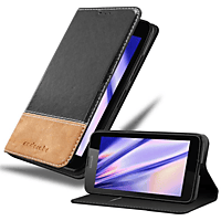 CADORABO X-Wallet Kunstlederkombi Hülle, Bookcover, Nokia, Lumia 640, SCHWARZ BRAUN