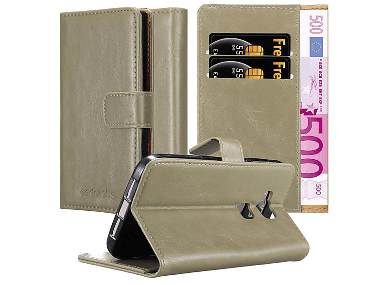 CADORABO Hülle Luxury Bookcover, CAPPUCCINO Style, G8 PLUS / G7 / ASCEND BRAUN Book Huawei, GX8