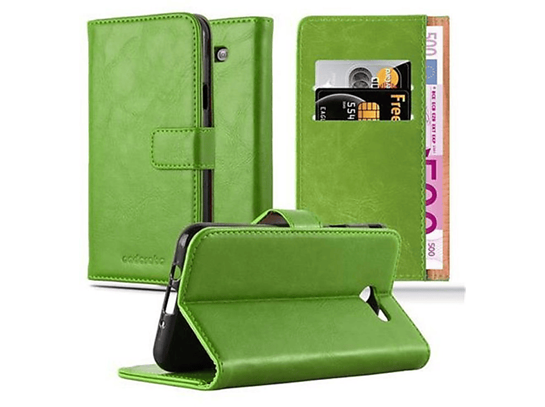 US 2017 Version, Style, Galaxy Samsung, CADORABO Book Hülle Luxury J7 GRÜN GRAS Bookcover,