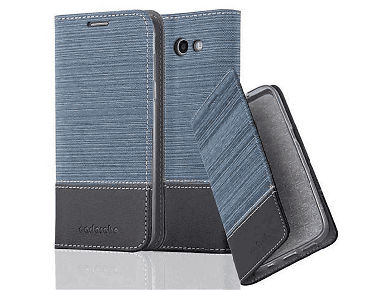 CADORABO Schutzhülle im Jeans Book Bookcover, Style, Version, US Galaxy SCHWARZ DUNKEL BLAU Samsung, 2017 J5