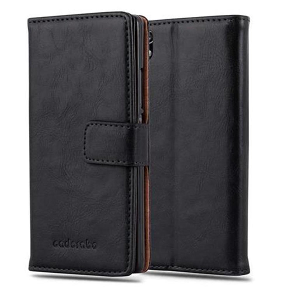 CADORABO Hülle Luxury Book Style, SCHWARZ Huawei, Bookcover, ASCEND GRAPHIT P7