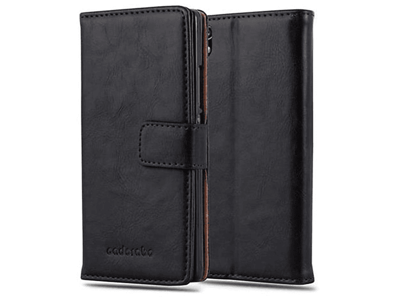 CADORABO Hülle Luxury Book Style, SCHWARZ Huawei, Bookcover, ASCEND GRAPHIT P7