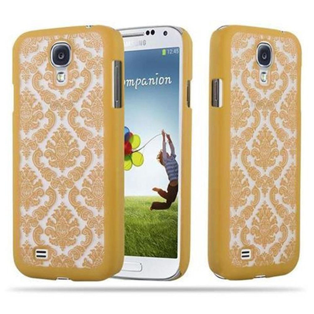 CADORABO Hülle Hard Case in Blumen Paisley GOLD Design, S4, Galaxy Samsung, Henna Backcover