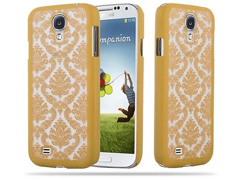 CADORABO Hülle Hard Case in Blumen Paisley GOLD Design, S4, Galaxy Samsung, Henna Backcover
