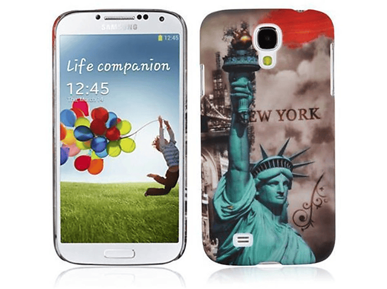 im Design, NEW trendigen Backcover, CADORABO FREIHEITSSTATUE Hülle Galaxy Schutzhülle Case Samsung, YORK S4, Hard -