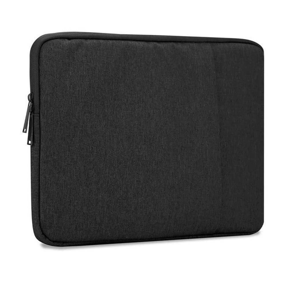 CADORABO Laptop Tablet Samt-Innenfutter Schutz Notebook SCHWARZ Tasche Sleeve mit Stoff, Fach / für Laptoptasche und Zoll 14 Universal