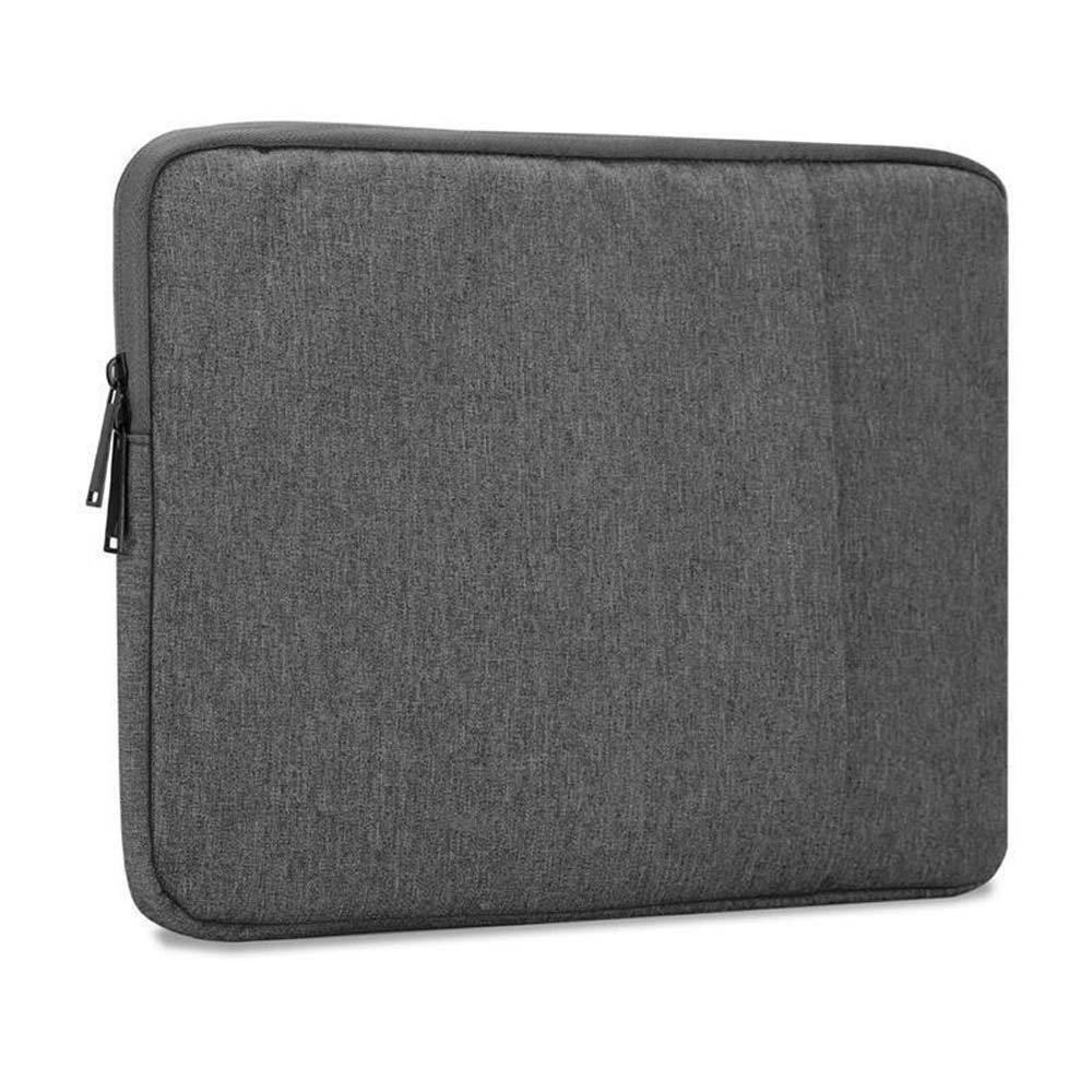 Tablet DUNKEL Tasche CADORABO für Notebook Sleeve Schutz mit Stoff, Laptop Fach und Laptoptasche 14 Zoll Universal Samt-Innenfutter GRAU /