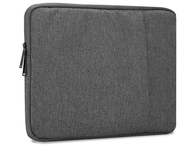 CADORABO Laptop / Tablet Universal DUNKEL Laptoptasche Notebook Sleeve 14 GRAU für Samt-Innenfutter Tasche und mit Fach Stoff, Schutz Zoll