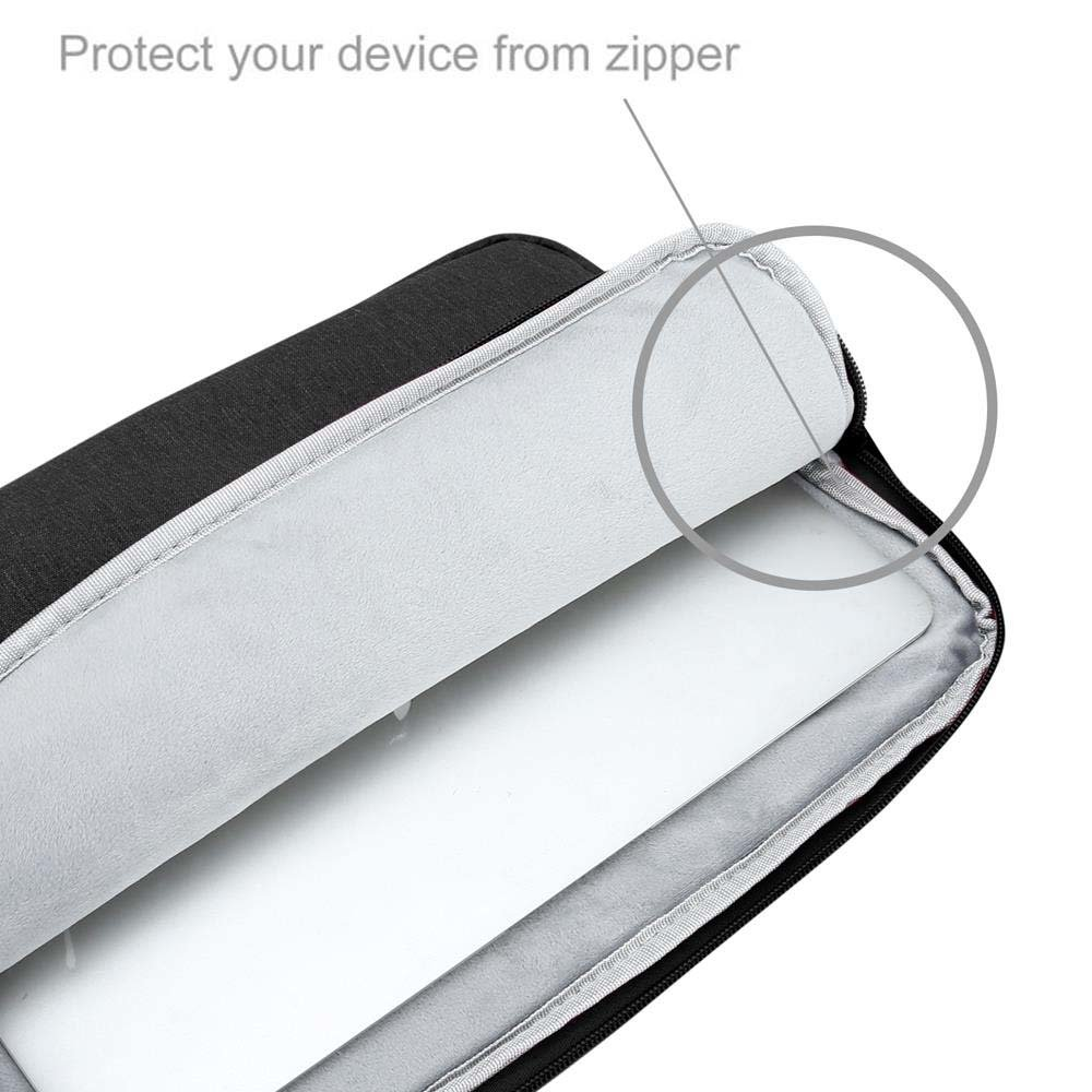 Cadorabo Laptop/Tablet Tasche 14 Zoll Schwarz - Stoff Mit Samt-Innenfutter, Anti-Kratz Reißverschluss