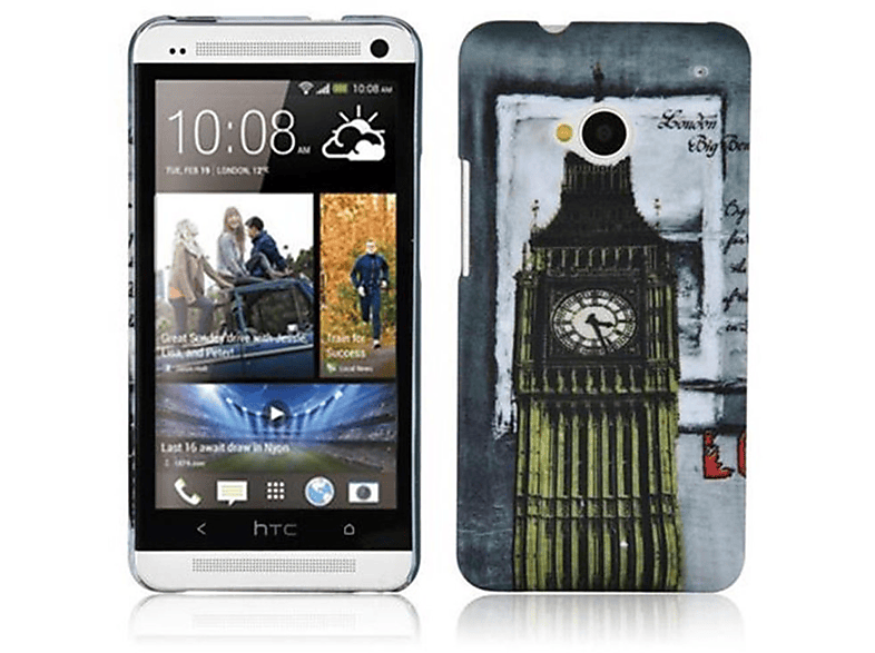 CADORABO Hülle Hard Case Schutzhülle im trendigen Design, Backcover, HTC, ONE M7, LONDON - BIG BEN
