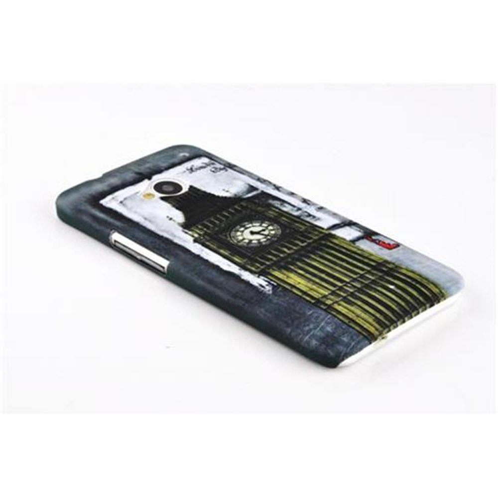 CADORABO Hülle Hard Case Schutzhülle BEN HTC, trendigen LONDON - ONE M7, Backcover, BIG Design, im