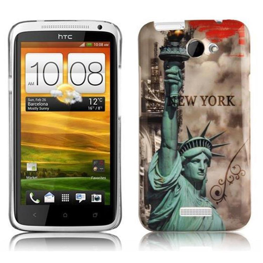 Hard Case Schutzhülle Backcover, / ONE FREIHEITSSTATUE YORK X+, im CADORABO Design, NEW HTC, Hülle - X trendigen