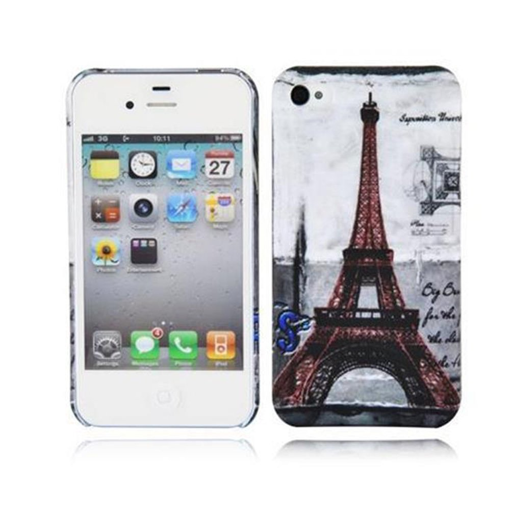 CADORABO Hülle Hard Case Schutzhülle / 4S, PARIS trendigen Backcover, iPhone Apple, im 4 Design, EIFFELTURM 
