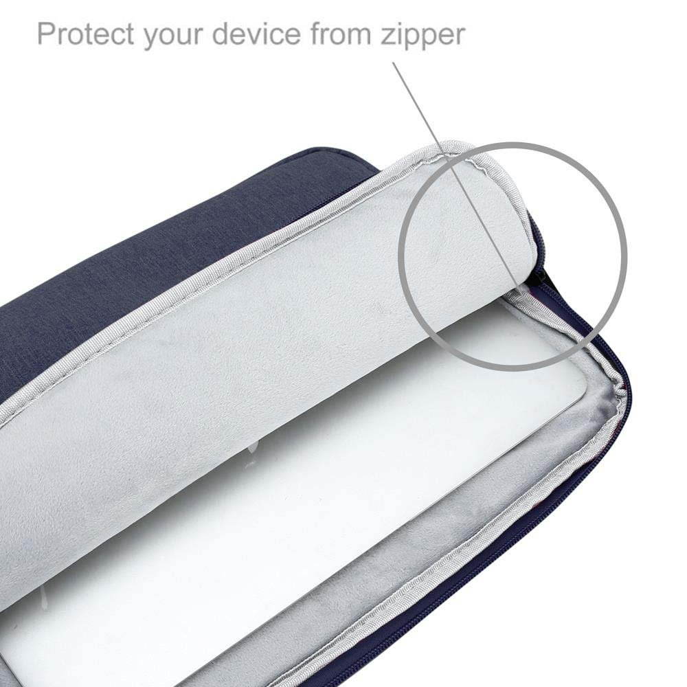 Tablet Schutz Stoff, und mit BLAU / Tasche Laptoptasche DUNKEL 15.6 für Samt-Innenfutter Sleeve Zoll CADORABO Laptop Fach Universal Notebook