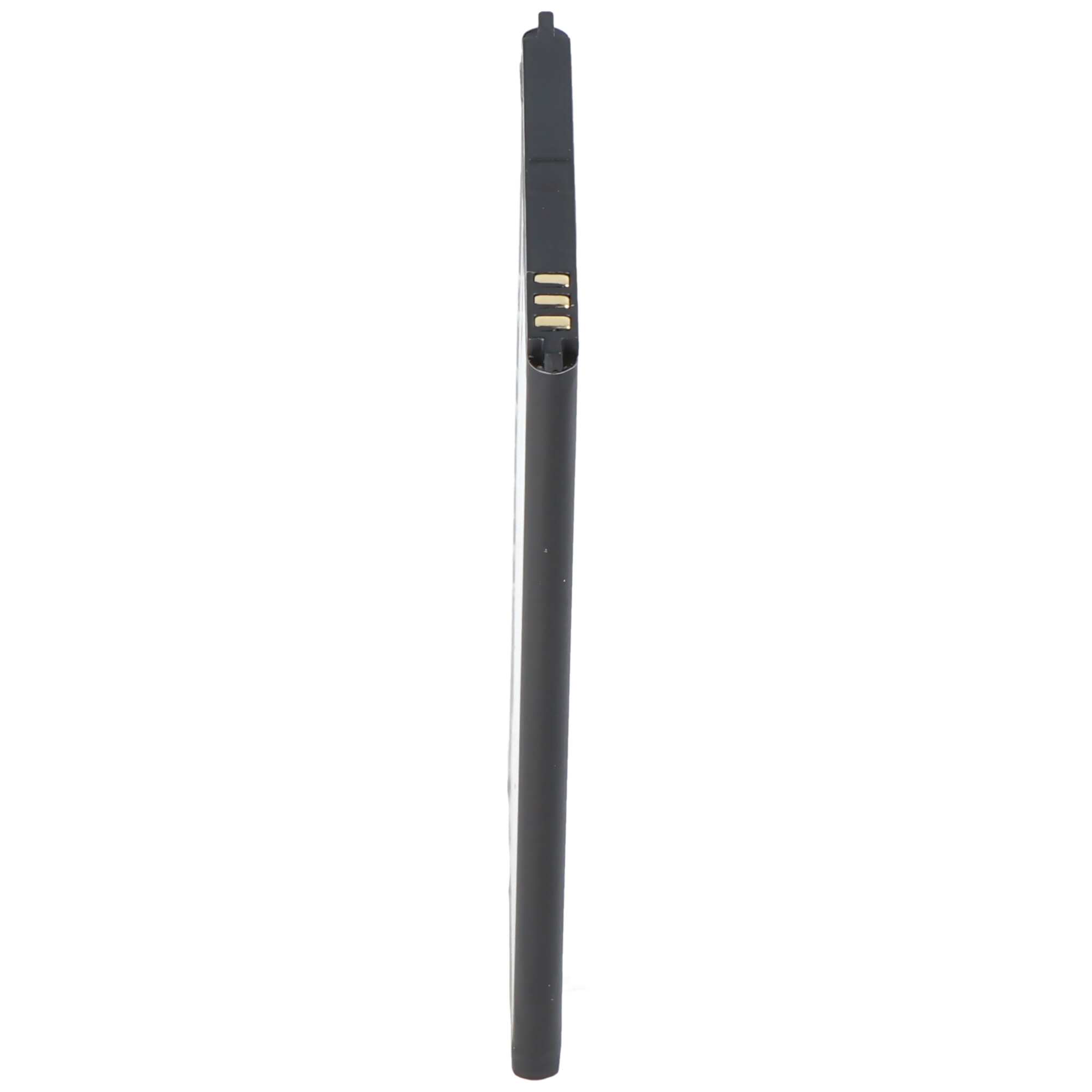 Schwarzer Eingabestift. Er hat goldene Kontakte oben.