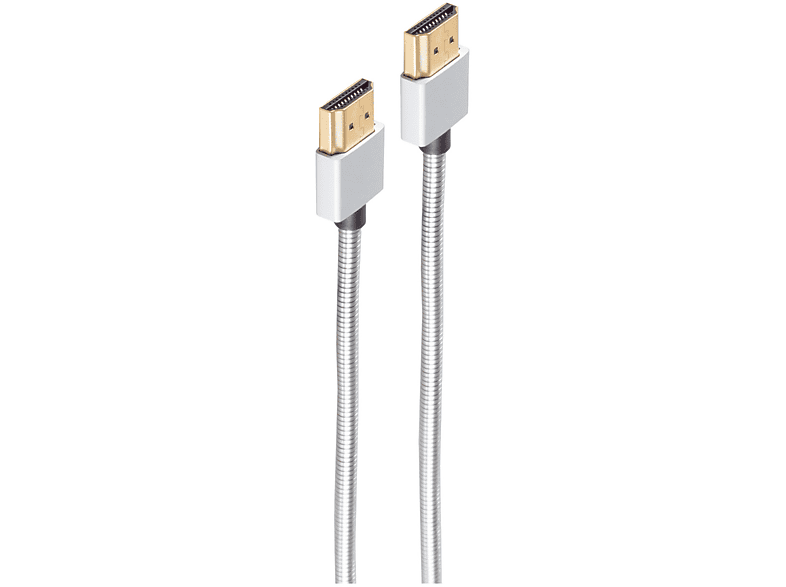 SHIVERPEAKS HDMI Kabel, Stainless Steel, Silber, 0,8m HDMI Kabel