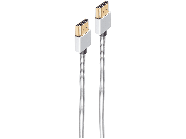 SHIVERPEAKS HDMI HDMI Kabel, 0,8m Stainless Kabel Silber, Steel