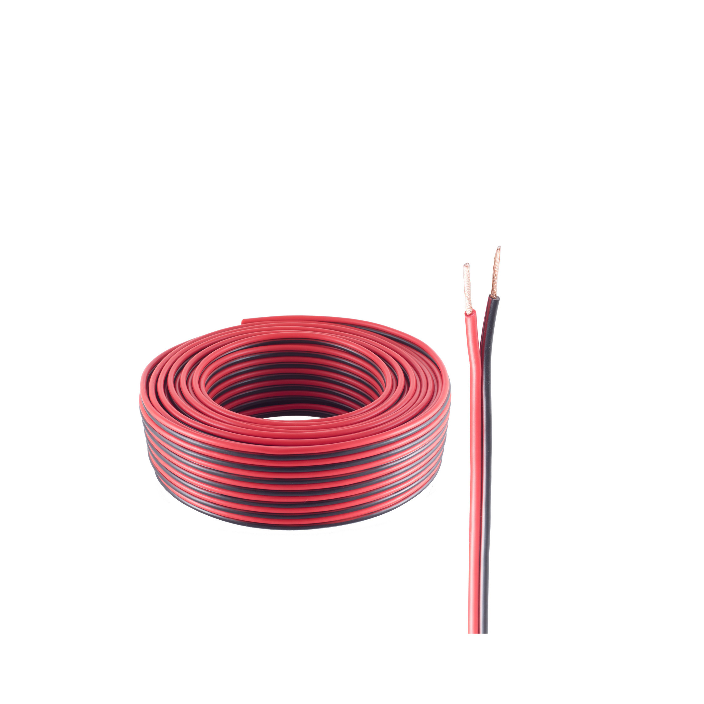 LS-Kabel 48x0,20 SHIVERPEAKS 25m, 25 m rot/schwarz Lautsprecher Kabel, CCA 1,5mm²