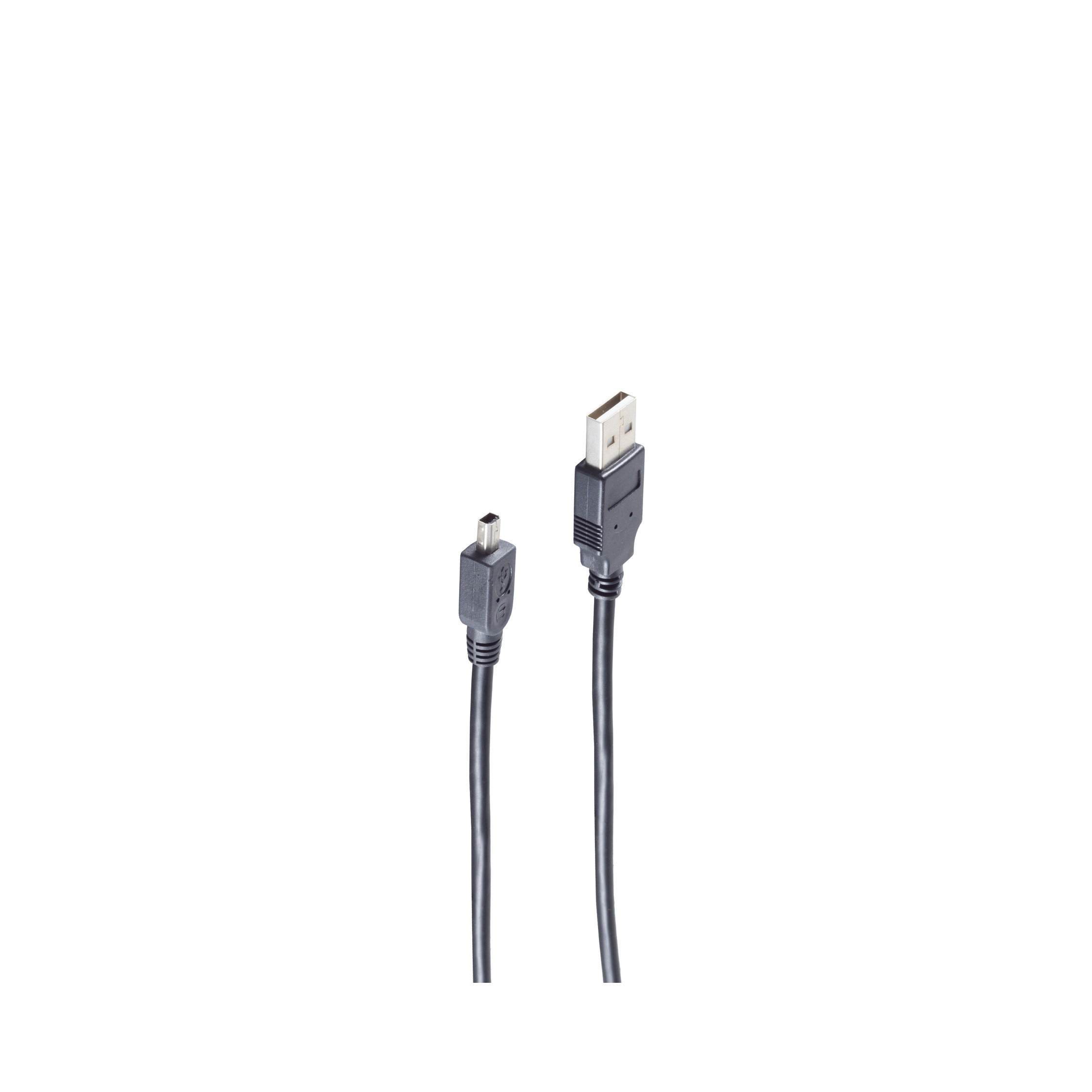 Kabel, Kabel 2.0 St 4-pin USB SHIVERPEAKS USB-A-St/USB-B-Mini USB-Mini schwarz 2m