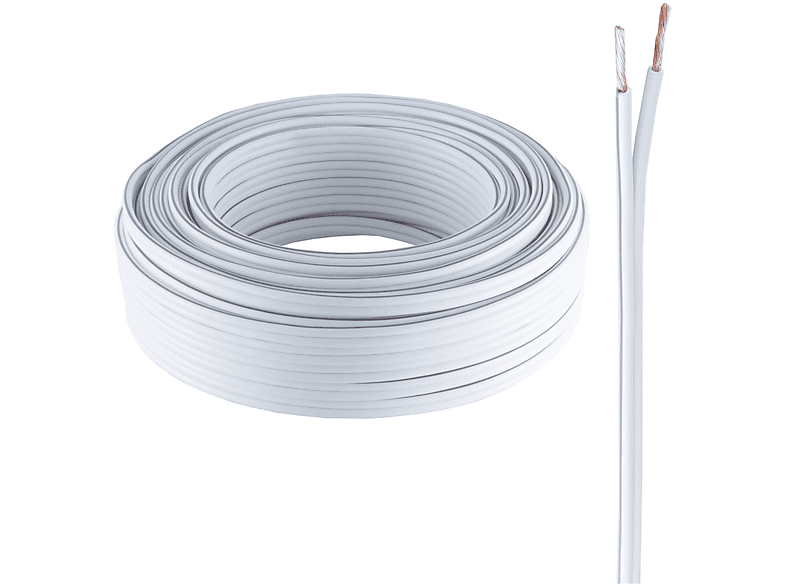 SHIVERPEAKS LS-Kabel 0,75mm² 24x0,20 25 weiß Kabel, CCA Lautsprecher 25m, m