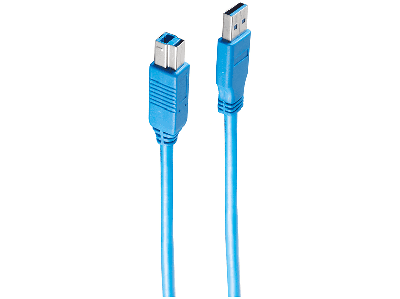SHIVERPEAKS USB Kabel A Stecker / B Stecker USB 3.0 blau 5m USB Kabel
