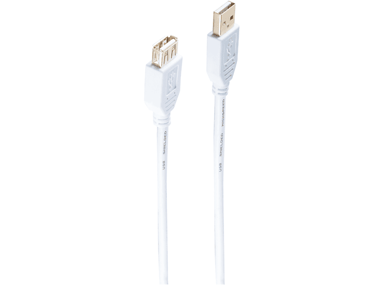 SHIVERPEAKS USB Kabel A St./A Buchse  verg. 2.0 weiß 5m USB Kabel
