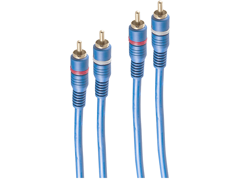 2 Stecker Stecker/ 2 blau Kabel 5m, m Cinchkabel SHIVERPEAKS 5 TWIN Cinchkabel,