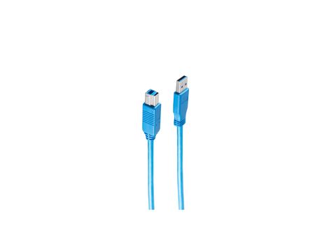 SHIVERPEAKS USB A Stecker / B Stecker 3.0 blau 0,5m USB Kabel |