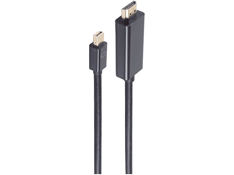 SHIVERPEAKS Mini Displayport 1.2 /HDMI Stecker 4K, schwarz 2m, DisplayPort Kabel, 2 m