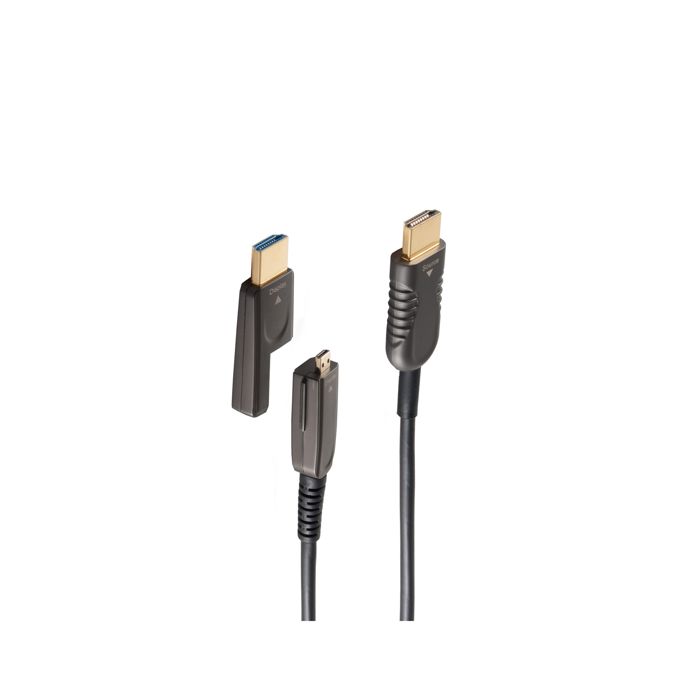 SHIVERPEAKS Optisches 15,0m Verlegekabel-Set, Kabel HDMI 4K, AOC